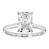 Luminesce Lab Grown 1.70 Carat Diamond Radiant Solitaire Ring in Sterling Silver