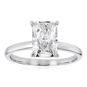 Luminesce Lab Grown 1.70 Carat Diamond Radiant Solitaire Ring in Sterling Silver