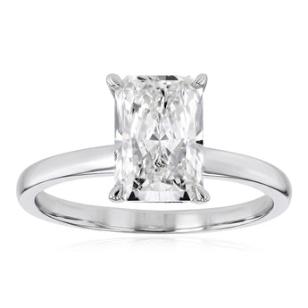 Luminesce Lab Grown 1.70 Carat Diamond Radiant Solitaire Ring in Sterling Silver