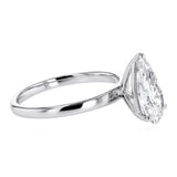 Lumiensce Lab Grown 1.7 Carat Diamond Pear Solitaire Ring in Sterling Silver