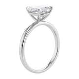 Lumiensce Lab Grown 1.7 Carat Diamond Pear Solitaire Ring in Sterling Silver