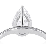 Lumiensce Lab Grown 1.7 Carat Diamond Pear Solitaire Ring in Sterling Silver