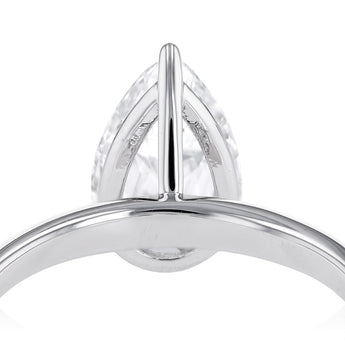 Lumiensce Lab Grown 1.7 Carat Diamond Pear Solitaire Ring in Sterling Silver