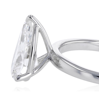 Lumiensce Lab Grown 1.7 Carat Diamond Pear Solitaire Ring in Sterling Silver