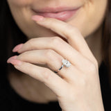 Lumiensce Lab Grown 1.7 Carat Diamond Pear Solitaire Ring in Sterling Silver
