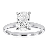 Luminesce Lab Grown 1.70 Carat Diamond Elongated Cushion Solitaire Ring in Sterling Silver