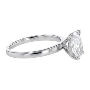 Luminesce Lab Grown 1.70 Carat Diamond Elongated Cushion Solitaire Ring in Sterling Silver