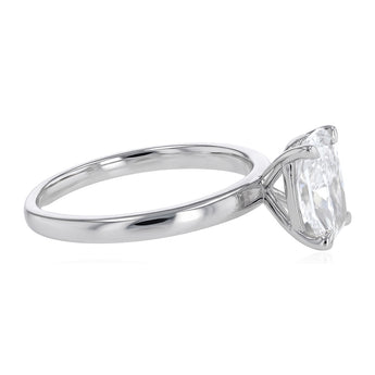 Luminesce Lab Grown 1.70 Carat Diamond Elongated Cushion Solitaire Ring in Sterling Silver
