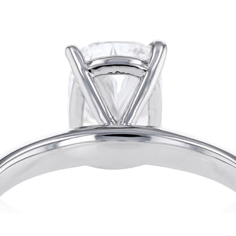 Luminesce Lab Grown 1.70 Carat Diamond Elongated Cushion Solitaire Ring in Sterling Silver