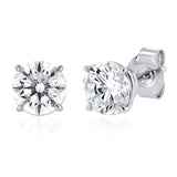 Luminesce Lab Grown 2 Carat Diamond Solitaire Stud Earrings in Sterling Silver
