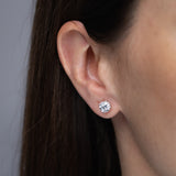 Luminesce Lab Grown 2 Carat Diamond Solitaire Stud Earrings in Sterling Silver