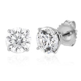Luminesce Lab Grown 3 Carat Diamond Solitaire Stud Earrings in Sterling Silver