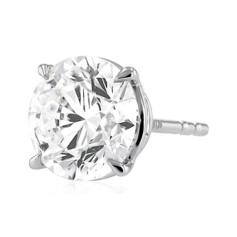 Luminesce Lab Grown 3 Carat Diamond Solitaire Stud Earrings in Sterling Silver