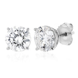 Luminesce Lab Grown 4 Carat Diamond Solitaire Stud Earrings in Sterling Silver