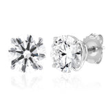 Luminesce Lab Grown 5 Carat Diamond Solitaire Stud Earrings in Sterling Silver
