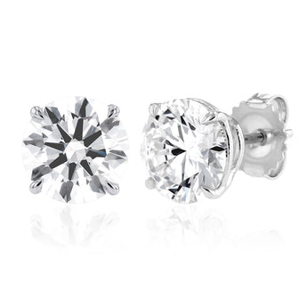 Luminesce Lab Grown 5 Carat Diamond Solitaire Stud Earrings in Sterling Silver