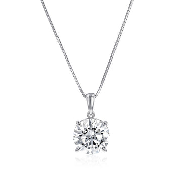 Luminesce Lab Grown 3 Carat Diamond Solitaire Pendant on 45cm Chain in Sterling Silver