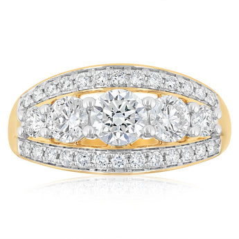 Luminesce Lab Grown 1.30 Carat Diamond Ring in 9ct Yellow Gold