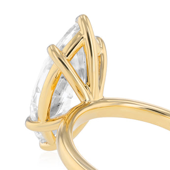 Luminesce Lab Grown 5 Carat Diamond Marquise Solitaire Ring in 9ct Yellow Gold