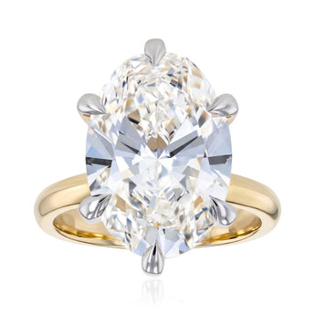 Lumiensce Lab Grown 8 Carat Diamond Oval Solitaire Ring in 9ct Yellow Gold