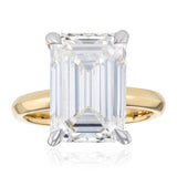 Luminesce Lab Grown 8 Carat Diamond Emerald Solitaire Ring in 9ct Yellow Gold