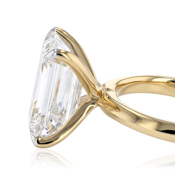 Luminesce Lab Grown 8 Carat Diamond Emerald Solitaire Ring in 9ct Yellow Gold