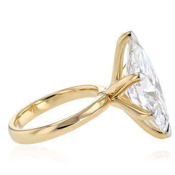 Luminsesce Lab Grown 8 Carat Diamond Marquise Solitaire Ring in 9ct Yellow Gold