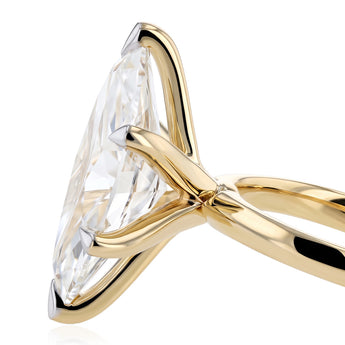 Luminsesce Lab Grown 8 Carat Diamond Marquise Solitaire Ring in 9ct Yellow Gold