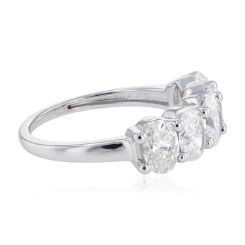 Lumiensce Lab Grown 2 Carat Diamond Oval Eternity Ring in Sterling Silver
