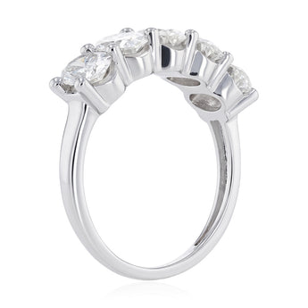 Lumiensce Lab Grown 2 Carat Diamond Oval Eternity Ring in Sterling Silver
