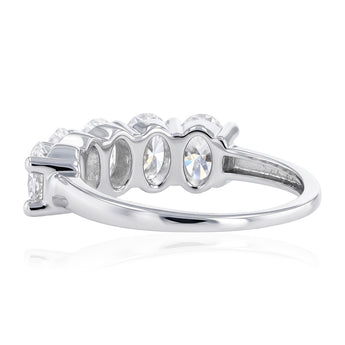 Lumiensce Lab Grown 2 Carat Diamond Oval Eternity Ring in Sterling Silver