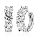 Luminesce Lab Grown 3 Carat Diamond Hoop Earrings in Sterling Silver