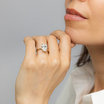 Luminesce Lab Grown 4 Carat Oval Diamond Solitaire Ring in 9ct Yellow Gold
