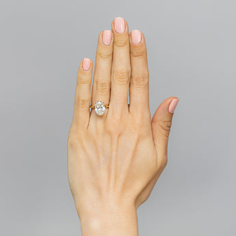 Luminesce Lab Grown 4 Carat Oval Diamond Solitaire Ring in 9ct Yellow Gold