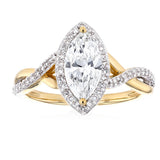 Luminesce Lab Grown 1 Carat Diamond Halo Ring in 9ct Yellow Gold
