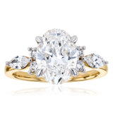 Luminesce Lab Grown 3 Carat Diamond with Oval Centre Ring in 9ct Yellow Gold