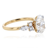 Luminesce Lab Grown 3 Carat Diamond with Oval Centre Ring in 9ct Yellow Gold