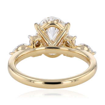 Luminesce Lab Grown 3 Carat Diamond with Oval Centre Ring in 9ct Yellow Gold