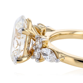 Luminesce Lab Grown 3 Carat Diamond with Oval Centre Ring in 9ct Yellow Gold