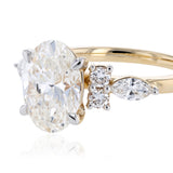 Luminesce Lab Grown 3 Carat Diamond with Oval Centre Ring in 9ct Yellow Gold