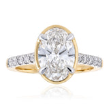 Luminesce Lab Grown 2.7 Carat Diamond with Oval Centre Bezel Ring in 9ct Yellow Gold