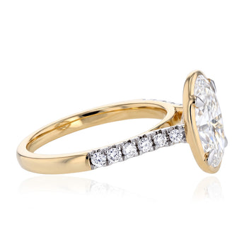 Luminesce Lab Grown 2.7 Carat Diamond with Oval Centre Bezel Ring in 9ct Yellow Gold