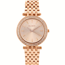 Load image into Gallery viewer, Ellis &amp; Co Skye Rose Gold Tone Stainless Steel Womens Watch