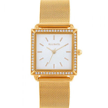 Load image into Gallery viewer, Ellis &amp; Co Jayde Stone Set Gold Tone Stainless Steel Womens Watch