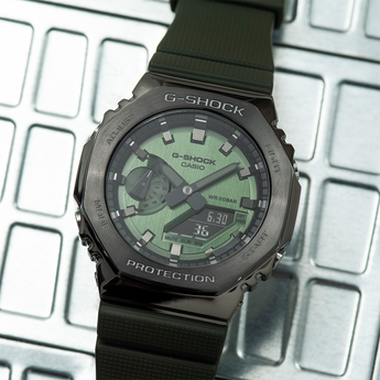 G-Shock GM2100B-3A Green Metal Covered 'CasiOak'