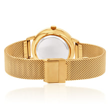 Load image into Gallery viewer, Ellis &amp; Co &#39;Bloom&#39; Gold Tone Stainless Steel Mesh Womens Watch