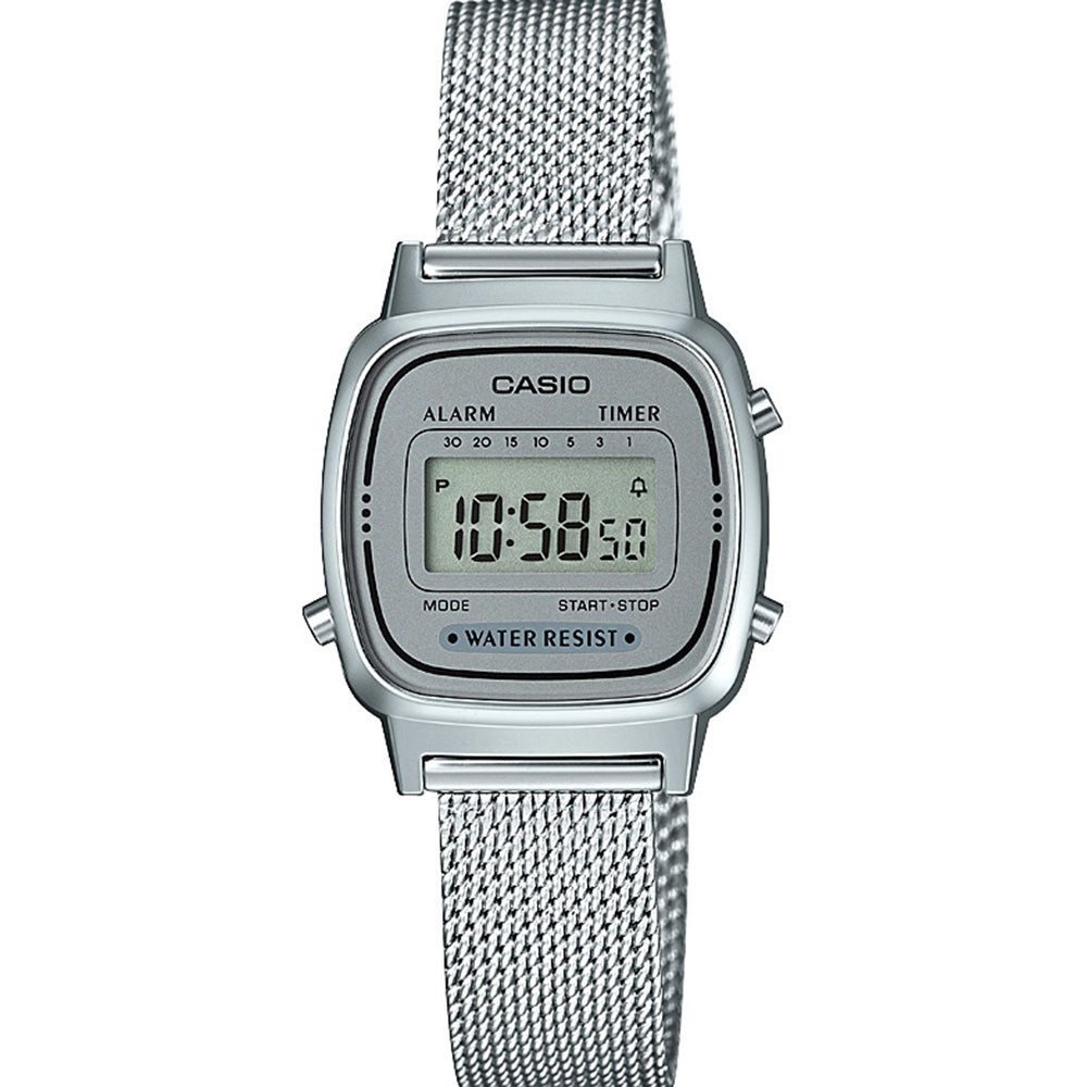 Casio LA670WEM-7D Stainless Steel Mesh Band Watch