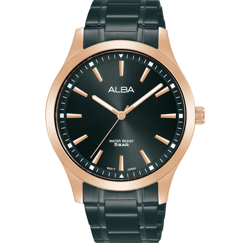 Alba ARX006X Rose and Black Stainless Steel Mens Watch