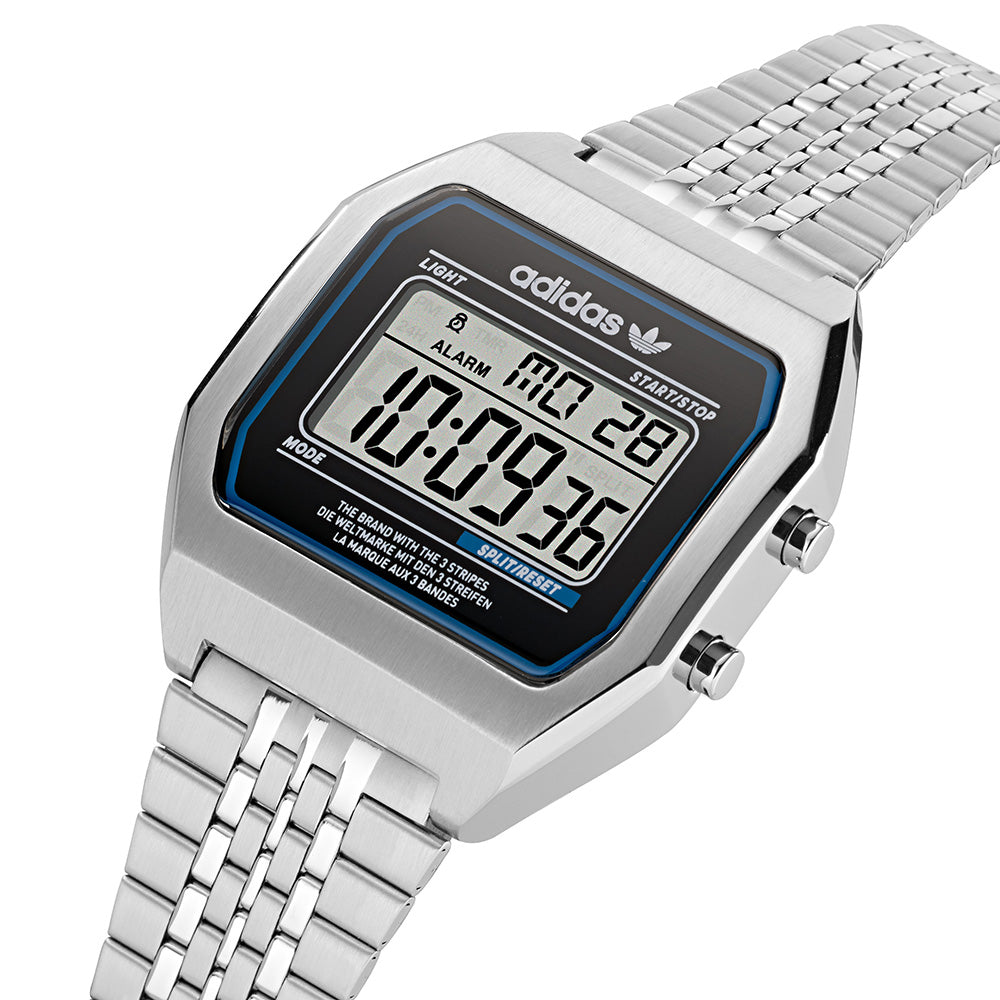 Adidas AOST22072 Digital Two Silver Tone Unisex Watch