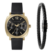 Load image into Gallery viewer, Ted Baker BKGFW2222 Boxset Black Leather Watch and Bracelet